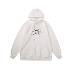 OW hoodie Curved Arrow Pattern Fleece Sleeve Hood