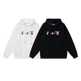 OW hoodieOW 3D stereo pink arrow pattern hooded fleece