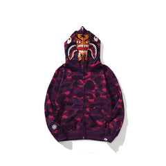Ape Hoodie Double Hat Tiger Head Sweater Men's Cardigan