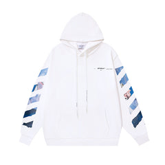 OW Monet oil painting arrow pattern print hooded sweater