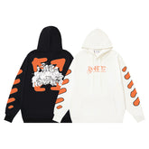 OW cartoon arrow pattern hooded sweater