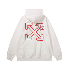 OW hoodie with a shining star arrow pattern fleece hoodie