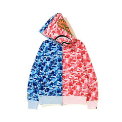 Bathing Ape Hoodie Shark Stitching Sweater Men's Cardigan
