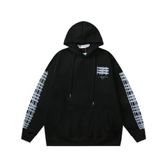 OW hoodie geometric building arrow pattern fleece hooded