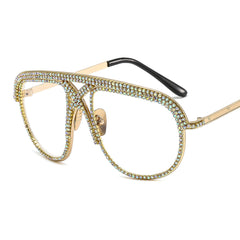 Trendy punk glasses diamond retro