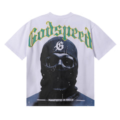 Godspeed T Shirts Masked Man Printed Cotton Crew Neck Short Sleeve Men and Women