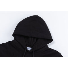 OW cashew flower embroidered pattern pullover hooded sweatshirt