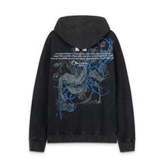 OW hoodie pocket letter portrait pattern pullover