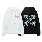 OW hoodie Butterfly Alphabet Arrow Pattern Pullover Hood