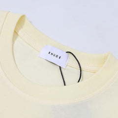 Rhude T Shirts Coconut Racing Printed Cotton Casual Short Sleeves Men and Women