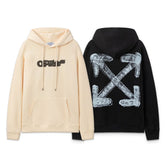 Off White hoodie stereoscopic sketch arrow pattern pullover hooded