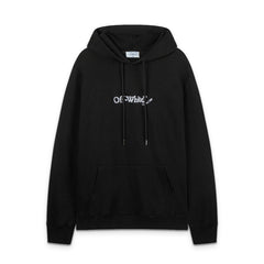 OW embroidered line arrow pattern pullover hooded sweater