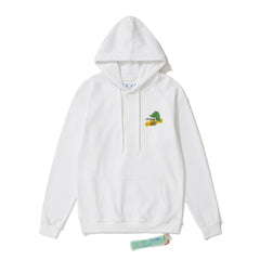 OW hoodie Multicolored Leaf Arrow Pattern Crew Neck Hoodie