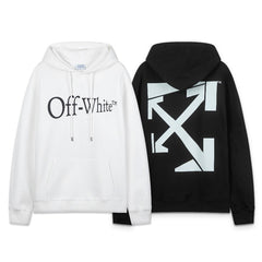 OW Irregular Letter Arrow Pattern Crew Neck Pullover Sweater