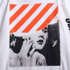OW hoodie 梦露图案印花套头连帽