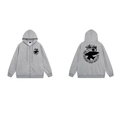 Stussy Hoodie Zip-Up Cardigan Fleece Hooded Sweater