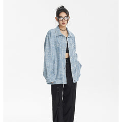 Unisex Jacket Vintage Denim Jacket Loose Cardigan Coat