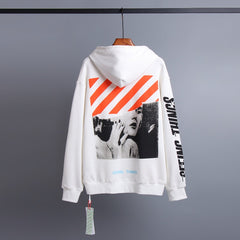 OW hoodie 梦露图案印花套头连帽