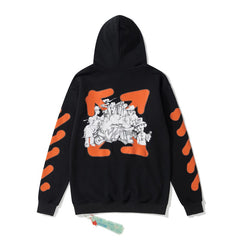 OW  hoodie cartoon character arrow pattern hooded