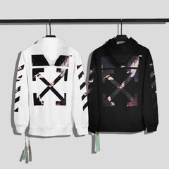OW  hoodie Angel Wings Arrow Pattern Pullover Hood