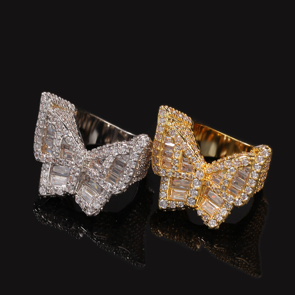 Rings Zircon Butterfly Ring Hip Hop St. Valentine's