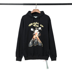 OW  hoodie New volcanic eruption personalized print casual loose hoodie