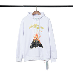 OW  hoodie New volcanic eruption personalized print casual loose hoodie
