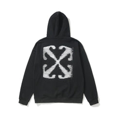 OW Graffiti Arrow Pattern Pullover Hooded Sweater