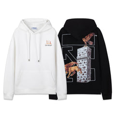 OW Lion Eagle Arrow Pattern Pullover Hooded Sweater