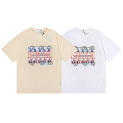 Rhude T Shirts Oil Painting Clock Coconut Tree Print Short Sleeves