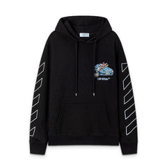 OW Angel Car Pattern Pullover Hooded Sweater