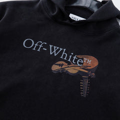 OW Angel Violin Pattern Pullover Hooded Sweater