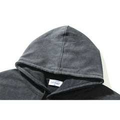 OW letter printing pattern washing water old hooded sweater