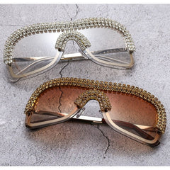 Trendy punk glasses with diamonds