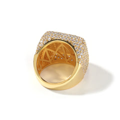 Rings Hip Hop Vintage Large Square Ring Copper with Zircon Spectrum St. Valentine's