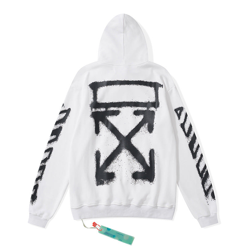 OFF Splash Ink Graffiti Pullover Hooded Sweater