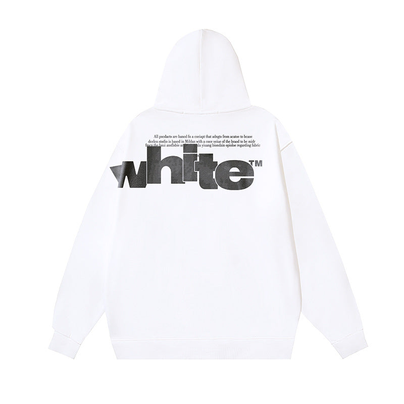 OW creative large letter print pattern hooded sweater