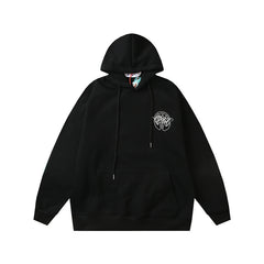 OW hoodie with a fleece hood with a palm globe arrow pattern