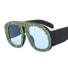 Trendy punk glasses with diamonds