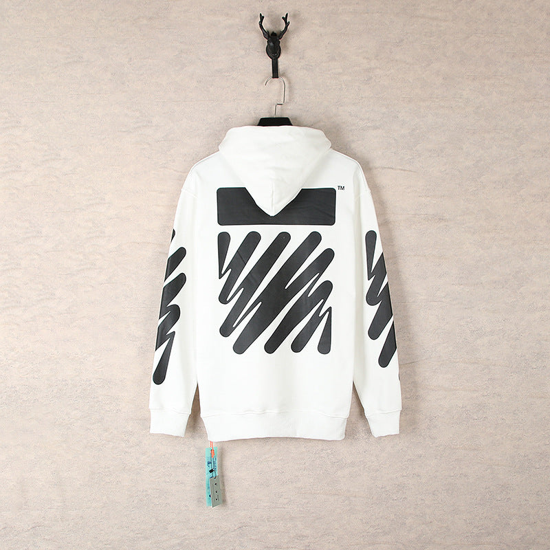 OW Wave Arrow Printed Hooded Sweater
