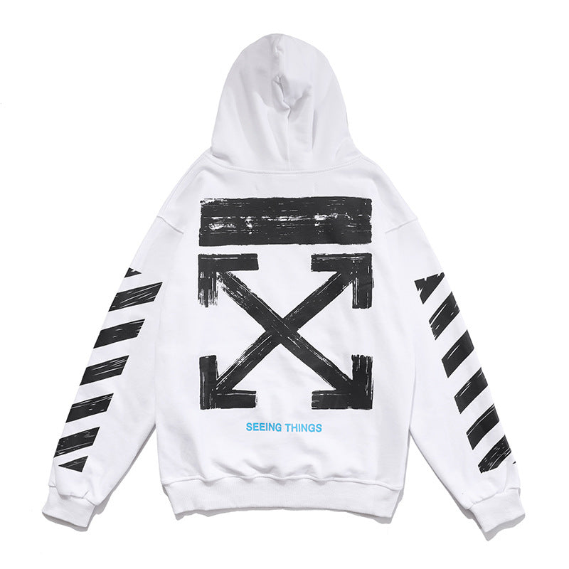 OW hoodie empty arrow pattern pullover