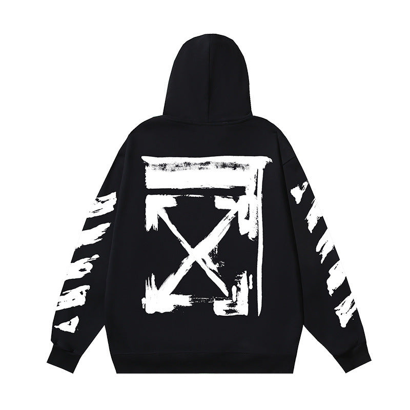 OW  hoodie graffiti painted arrow print pullover hooded