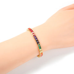 Bracelet Bracelet Copper with Colored Zircon Tennis Spectrum St. Valentine's