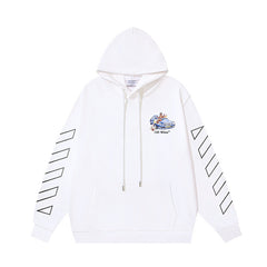 OW Angel Roadster Arrow Print Pullover Hooded Sweater