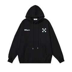 OW  hoodie Cyclone Letter Pattern Pullover Hood