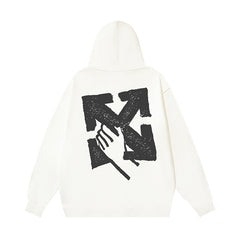 OW 手掌箭头图案连帽卫衣
