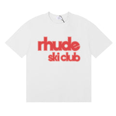 Rhude T Shirt Micro Label Letter Skull Print Short Sleeve T-Shirt