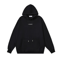OW three-dimensional square arrow pattern pullover hooded sweater