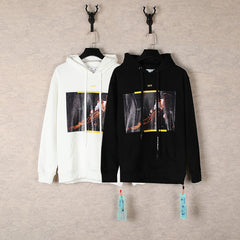 OW  hoodie oil painting series pattern arrow hooded