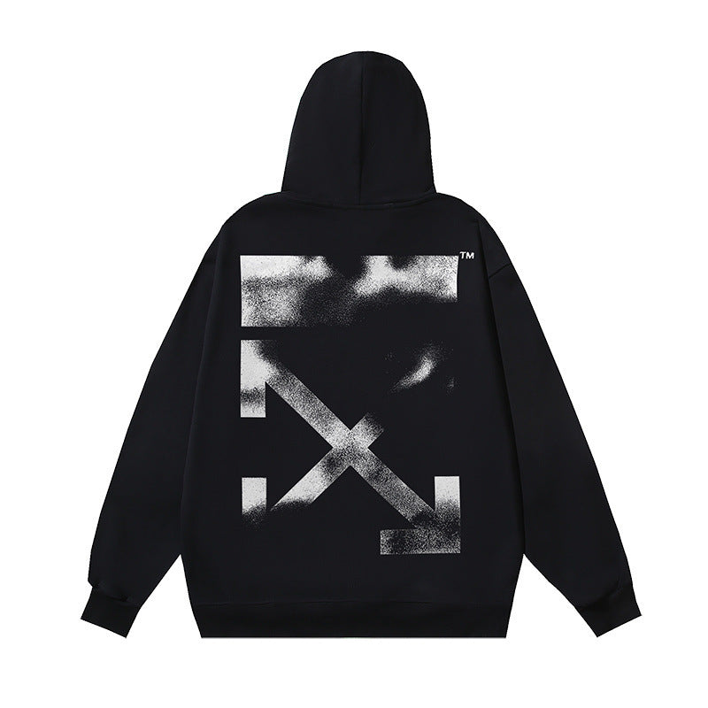 Autumn and Winter OW Blur Arrow Printing Pattern Sleeve Hooded